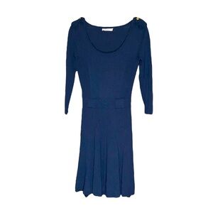 Woo lALine 3/4 Sleeve Dress Size 2 Classic Minimalist Office Wear Chic